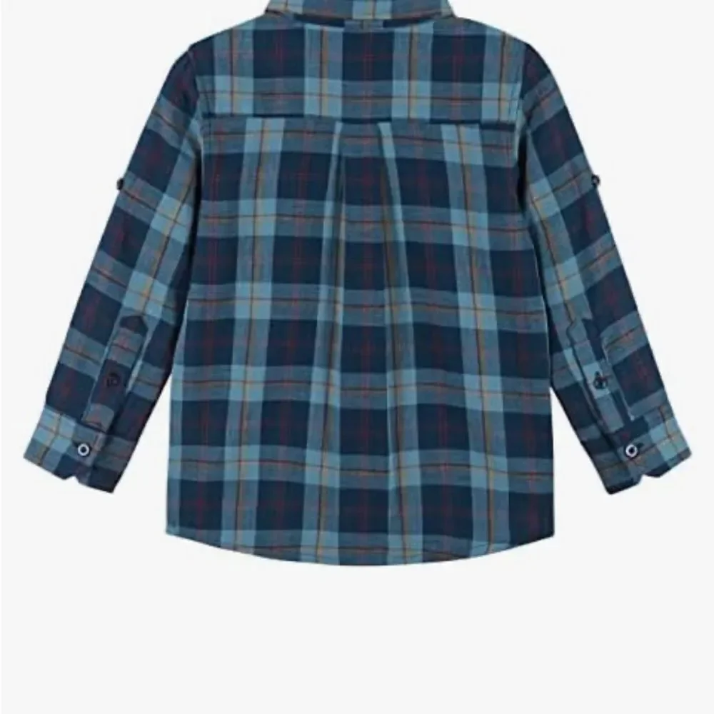 Andy and Evan Plaid Button Front shirt 2T NWT Navy
